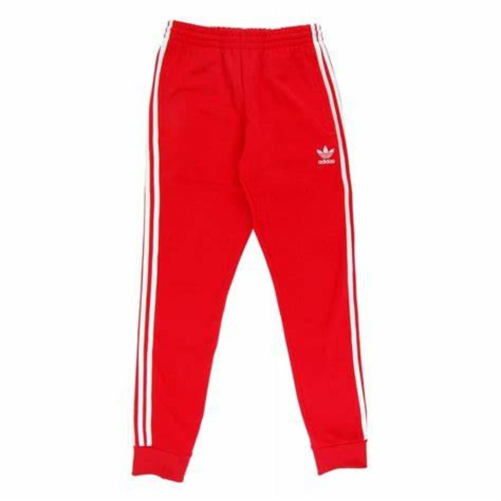 Red Adidas tack pants
